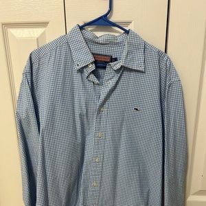 Vineyard Vines Blue Gingham Shirt - Large